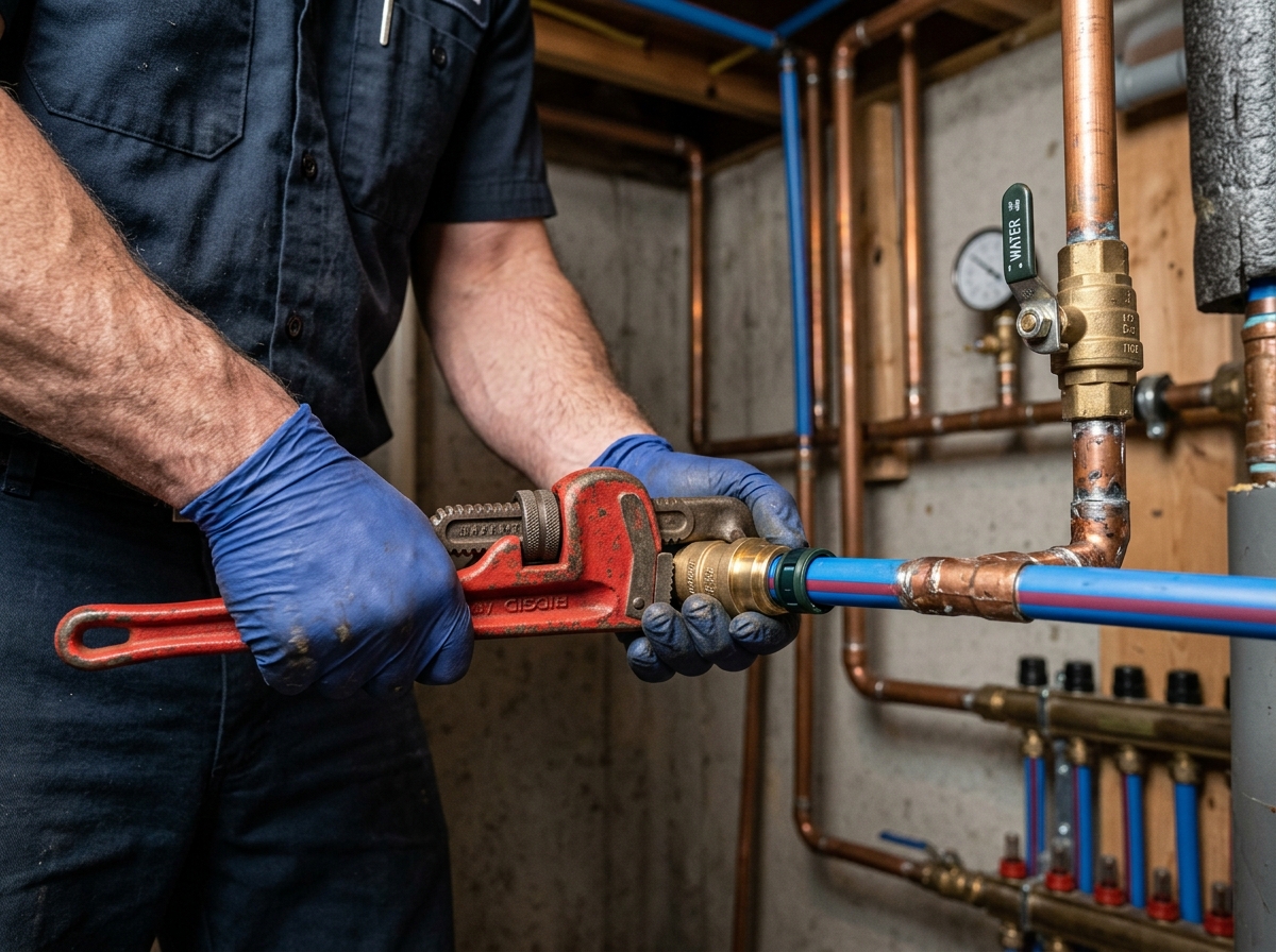 Emergency technician handling Burst Pipe / Ceiling Leak