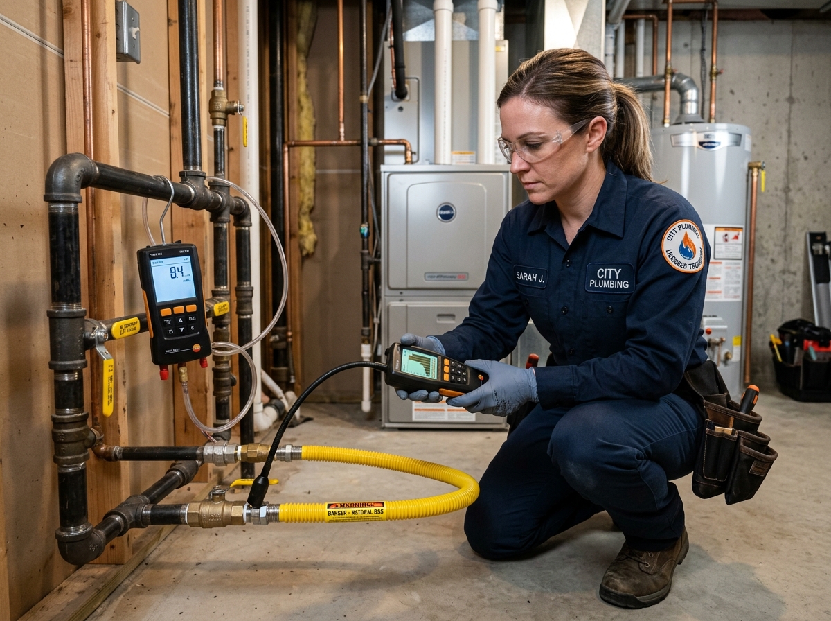 Emergency technician handling Gas Smell or Atmos Warning
