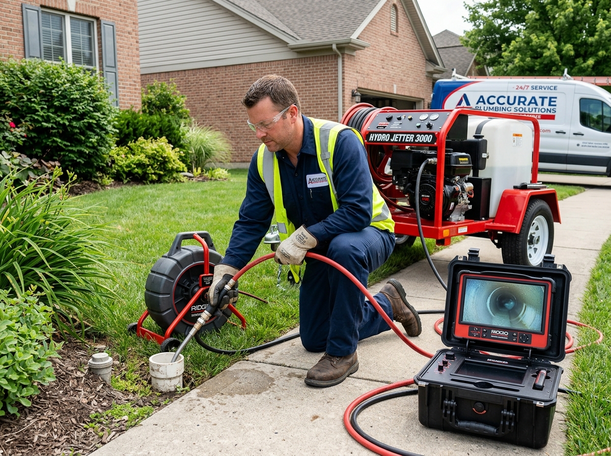 Emergency technician handling Sewer or Drain Backup